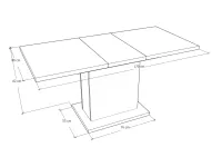 Dobozos Asztal 130x80+40 méretrajz 1